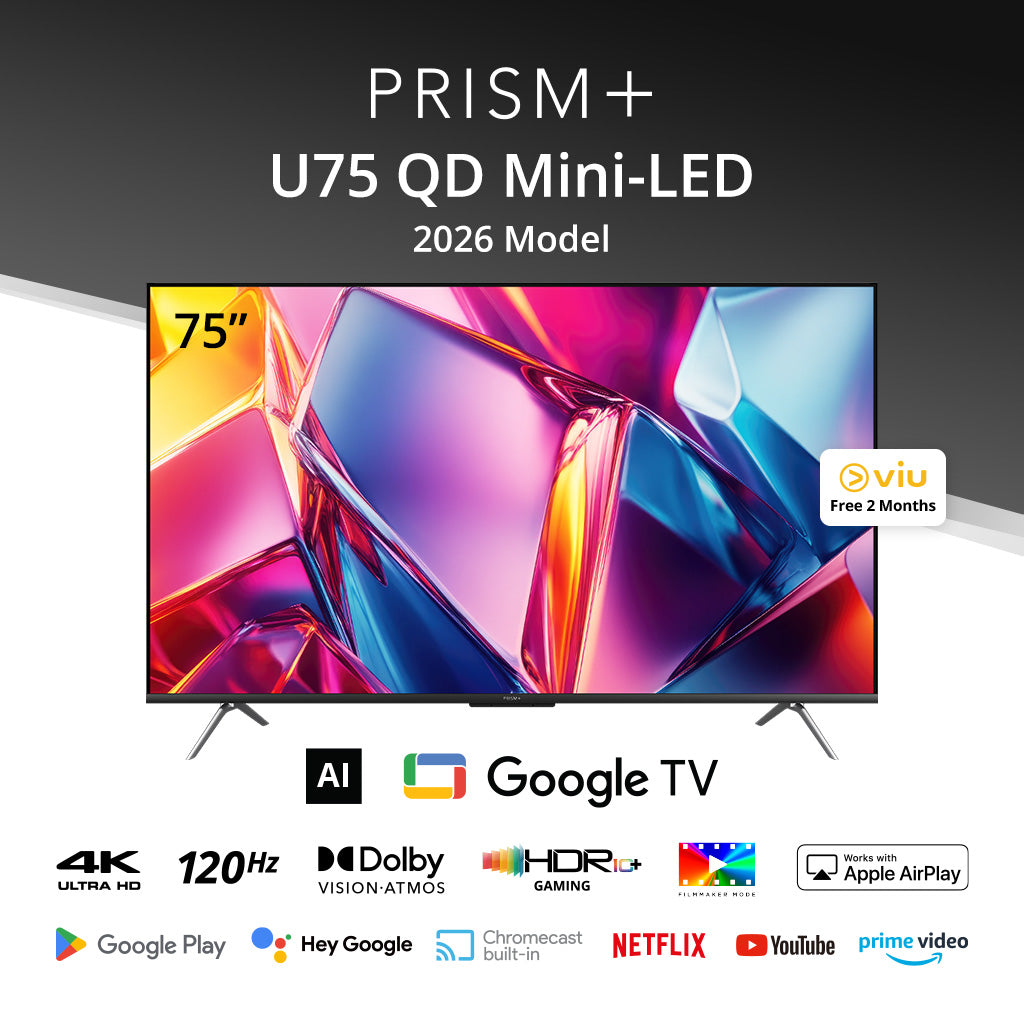 PRISM+ U75 QD Mini-LED 4K AI Google TV 2026 Model